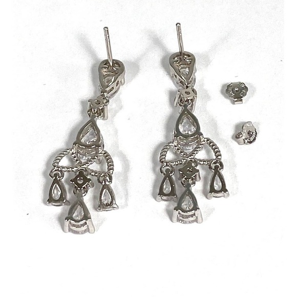 Bella Luce Earrings Dangles Drops Cubic Zirconia 925 Rhodium Plating JTV - Picture 10 of 13